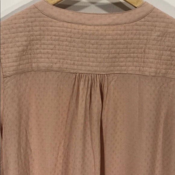 Salmon pink, long sleeved, button-down blouse - Picture 3 of 8